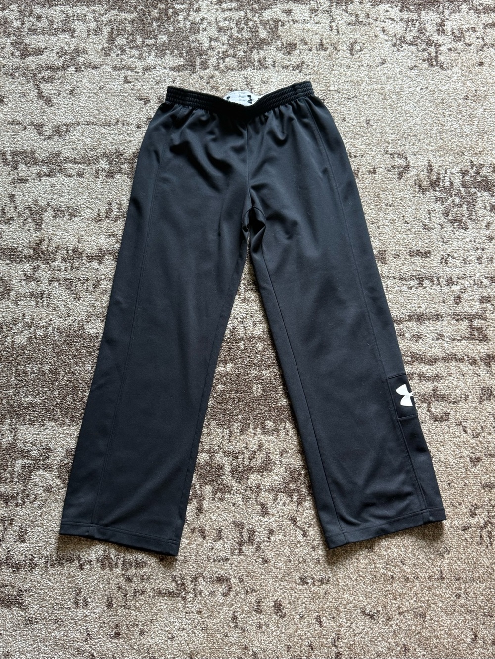 Under Armour Black Track Joggers with White Logo